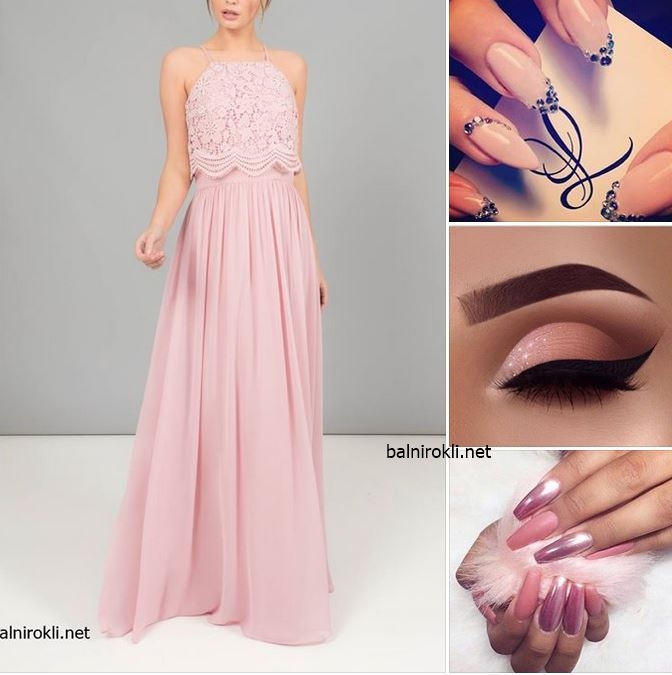 розова официална рокля