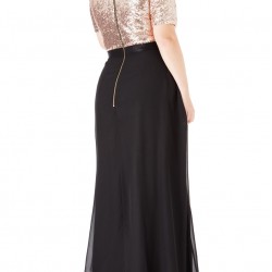 Дълга Бална Рокля Черно и Златно Макси Дами