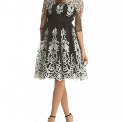 Бална Къса Рокля Черно и Бяло