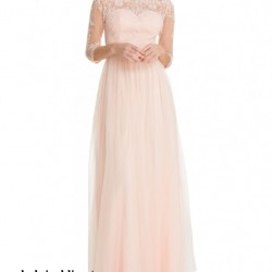Абитуриентска Бална Дълга Рокля Дантела Ръкави