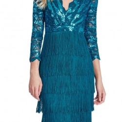 Къса Секси Права Синя Рокля Ретро