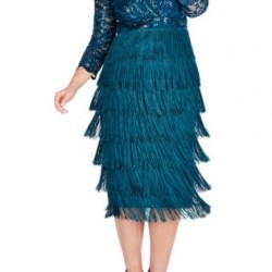 Дантелена Синя Рокля за Парти Средна Дължина Макси Дами