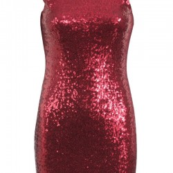 Блестяща Къса Тъмночервена Секси Коктейлна Рокля