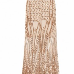 Елегантна Официална Вечерна Рокля Шампанско Пайети