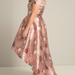 Асиметрична Елегантна  Рокля за Парти Рози Макси Размери