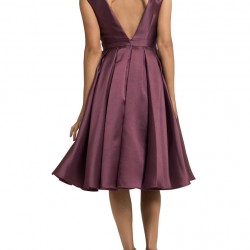 Елегантна Виолетова Официална Рокля Сатен 2