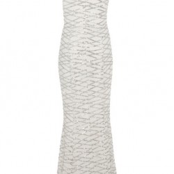 Бална Дълга Блестяща Сребриста Рокля Пайети