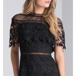  Бална Черна Рокличка Дантела Парти 