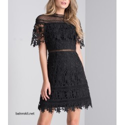  Бална Черна Рокличка Дантела Парти 
