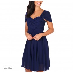 Елегантна Класическа Къса Тъмносиня Официална Рокля