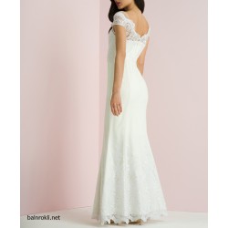 Дълга  Бална Рокля Дантела  цвят Слонова Кост