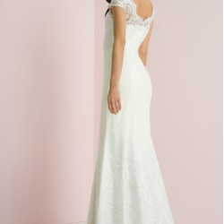 Дълга  Бална Рокля Дантела  цвят Слонова Кост