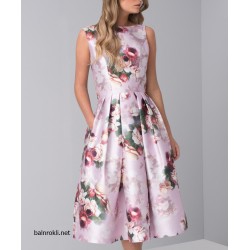 Официална Рокля за Парти Флорален Принт Средна Дължина