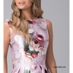 Официална Рокля за Парти Флорален Принт Средна Дължина