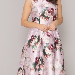 Елегантна Официална Рокля Флорален Принт Макси Размери