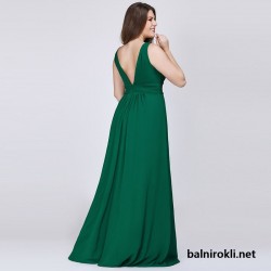 Абитуриентска Дълга Зелена Рокля Деколте Макси Размери Абитуриентска Дълга Зелена Рокля Деколте Макси Размери