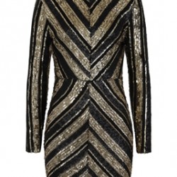 Къса Официална Рокля Черно и Златисто Блестяща