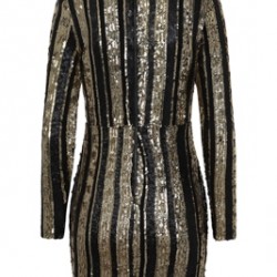 Къса Официална Рокля Черно и Златисто Блестяща