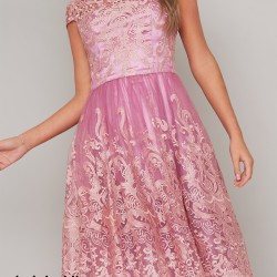 Абитуриентска Розова Рокля Тюл Бродерии 4
