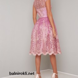 Абитуриентска Розова Рокля Тюл Бродерии 4