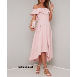 Асиметрична Абитуриентска Розова Рокля 