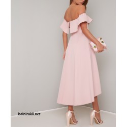 Асиметрична Абитуриентска Розова Рокля 