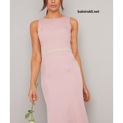 Бална Розова Дълга Рокля Декорация Перли Бална Розова Дълга Рокля Декорация Перли