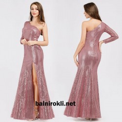 Блестяща Бална Рокля Пайети Цепка