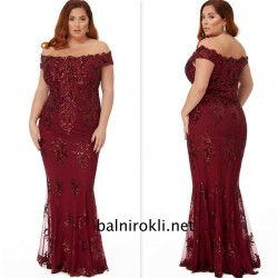 Бална Блестяща Рокля Бордо Макси Дами Деколте Бална Блестяща Рокля Бордо Макси Дами Деколте