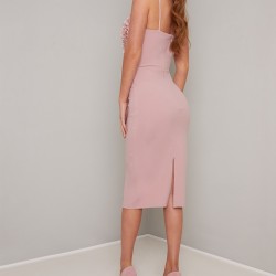 Елегантна Къса Права Рокля Цвят Визон