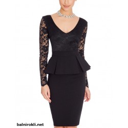 Елегантна Къса Вечерна Парти Рокля Бюстие с Дантела