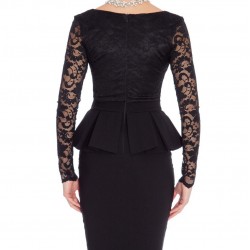 Елегантна Къса Вечерна Парти Рокля Бюстие с Дантела