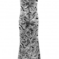 Дълга Бална Сребриста Рокля Пайети Цепка