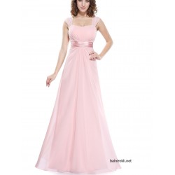 Вечерна  Дълга Пастелно Розова Рокля