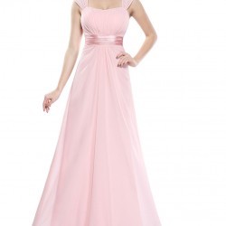 Вечерна  Дълга Пастелно Розова Рокля