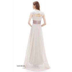 Дълга Бална Абитуриентска Рокля Цвят Крем Дълга Бална Абитуриентска Рокля Цвят Крем