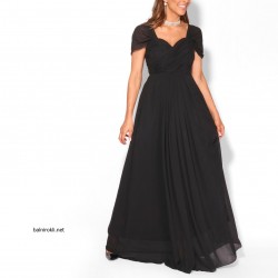 Абитуриентска Дълга Черна Рокля Шифон Класик