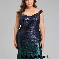 Блестяща Дълга Рокля Омбре Макси Размери 