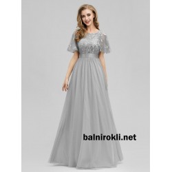 Абитуриентска Вечерна Сива Рокля