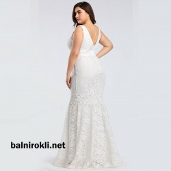 Абитуриентска Бяла Дълга Рокля Русалка  Абитуриентска Бяла Дълга Рокля Русалка