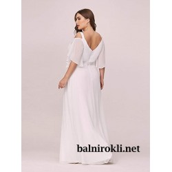 Бална Рокля Бял Шифон Феерия Макси Дами Бална Рокля Бял Шифон Феерия Макси Дами