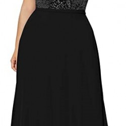 Вечерна Дълга Черна Рокля Блестящо Бюстие Макси Дами