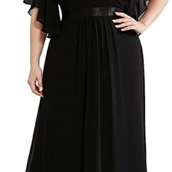 Бална Черна Рокля Шифон Макси Размери