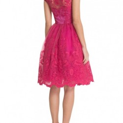 Дантелена Розова Официална Рокля