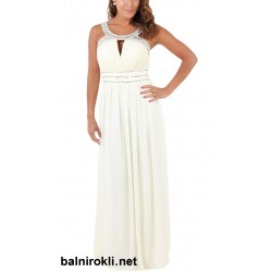 Бална Дълга Официална Рокля Шифон с Камъни