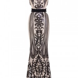 Черна Дълга Коктейлна Рокля Бюстие