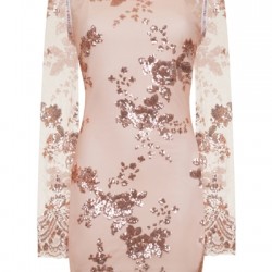 Блестяща Къса Рокля Шампанско Пайети Блестяща Къса Рокля Шампанско Пайети