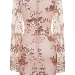 Блестяща Къса Рокля Шампанско Пайети Блестяща Къса Рокля Шампанско Пайети