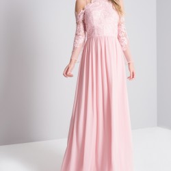 Абитуриентска Розова Рокля Дантела и Шифон