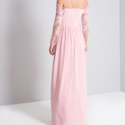 Абитуриентска Розова Рокля Дантела и Шифон